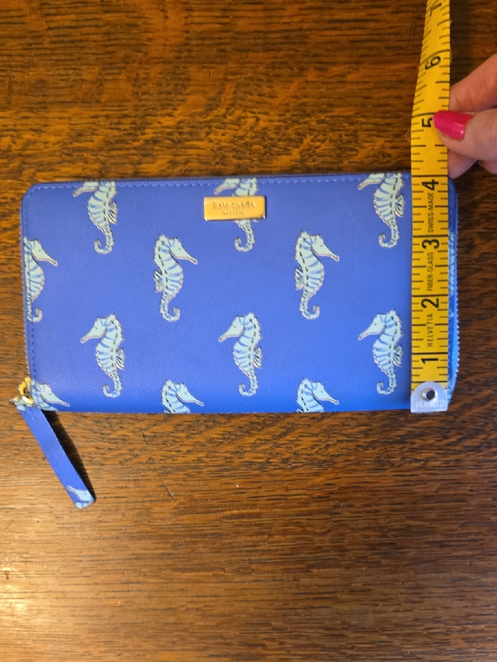 Kate Spade Neda Liberty Street Seaponies Zip Around Leather Wallet - Picture 15 of 16